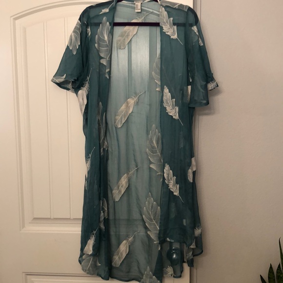 Forever 21 Tops - Light turquoise sheer kimono